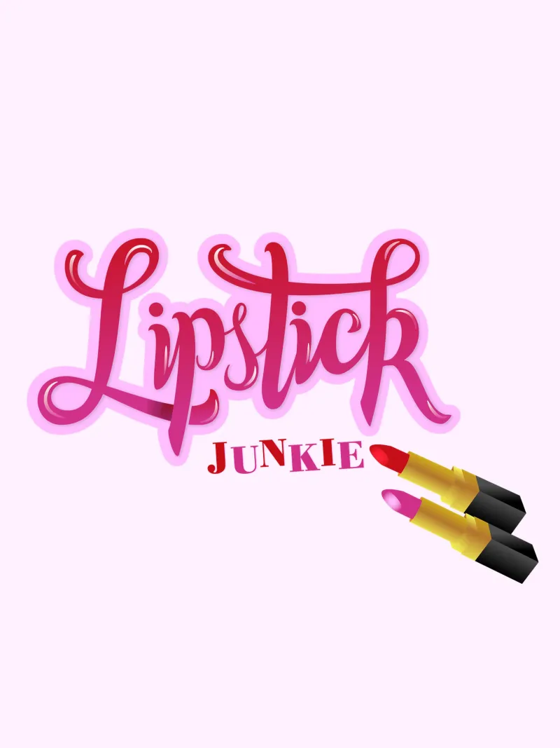 Lipstick Junkie. Scrittura a mano per le appassionate di make-up e per le ragazze. poster con telaio in alluminio da CalliLetters