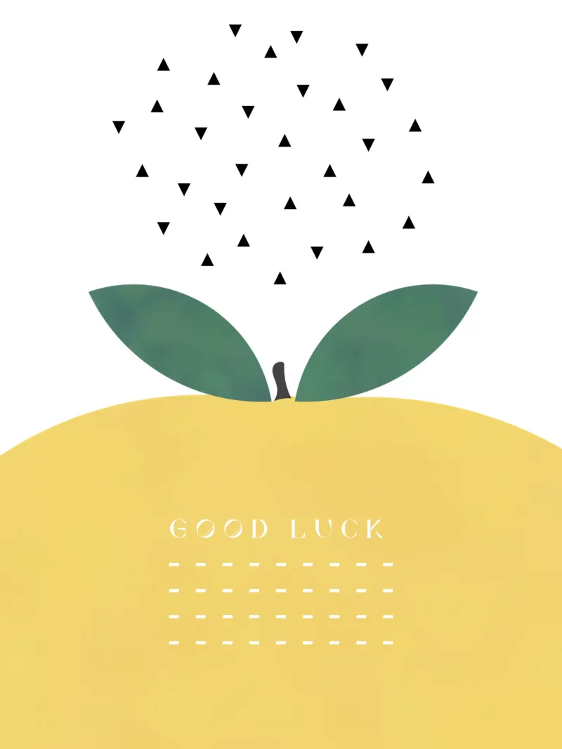 BUONA FORTUNA LIMONE poster con telaio in plastica da natural neutral