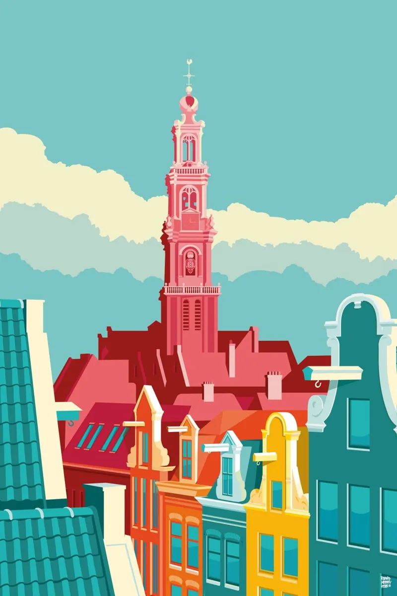 Westerkerk, Jordaan, Amsterdam acrylic glass by Remko Heemskerk