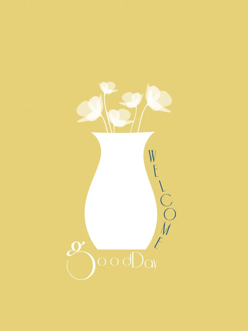 welcome good day poster con telaio in plastica da natural neutral