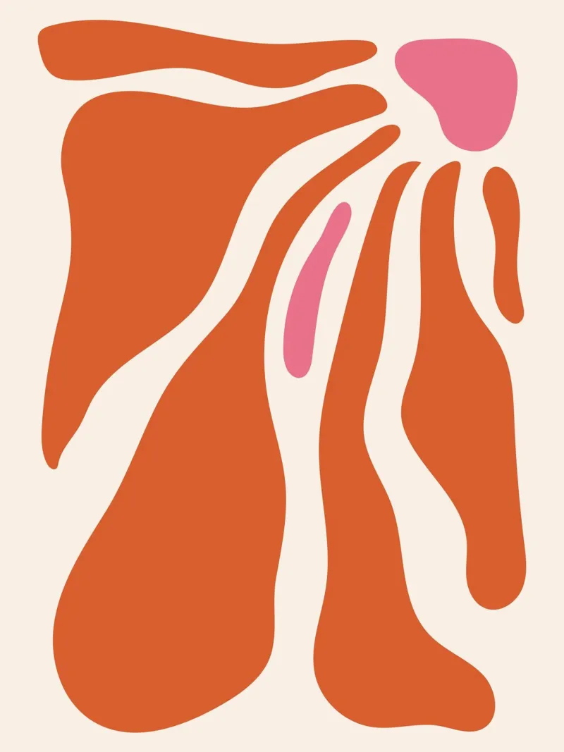 Organic shapes - Orange-Pink Art poster by Whole©