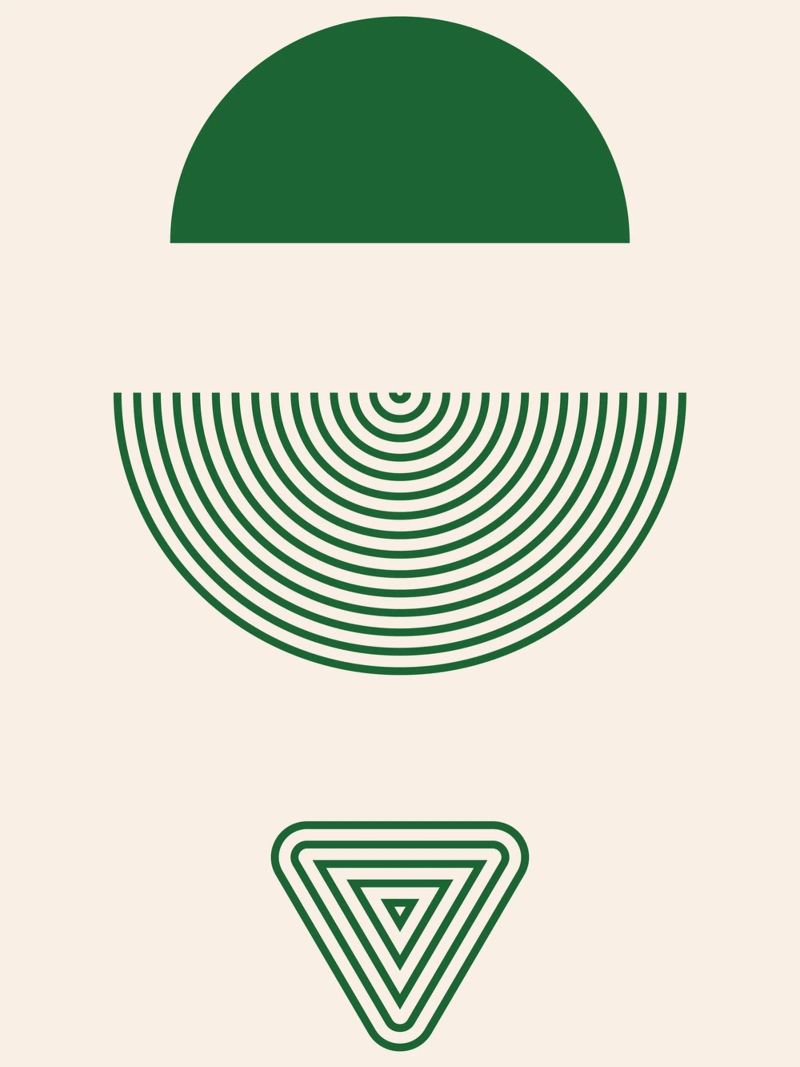 Geometrische Klarheit – Grün-Weiß Design Poster von Whole©