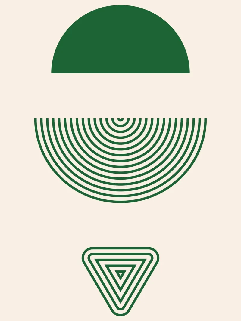 Chiarezza geometrica - design verde e bianco pellicola backlit da Whole©