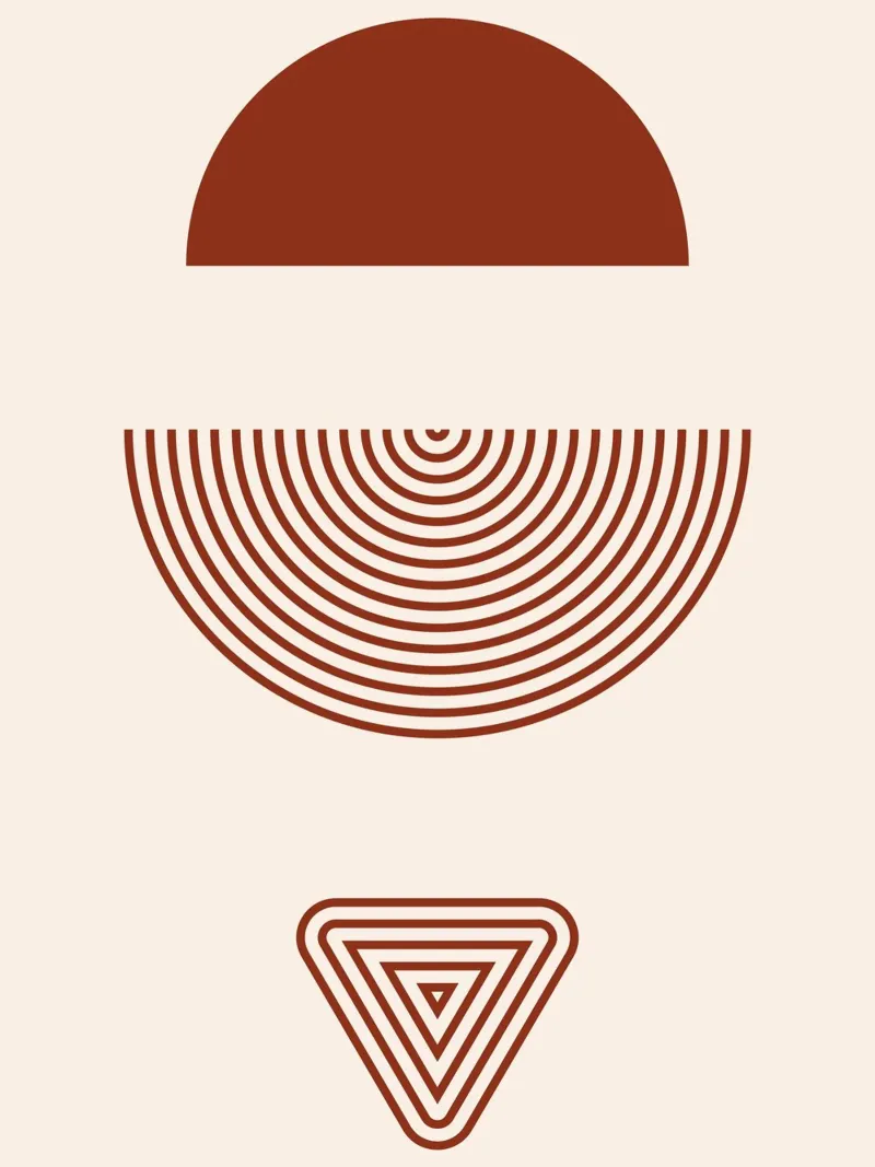 Simmetria geometrica - Design rosso ruggine pellicola backlit da Whole©