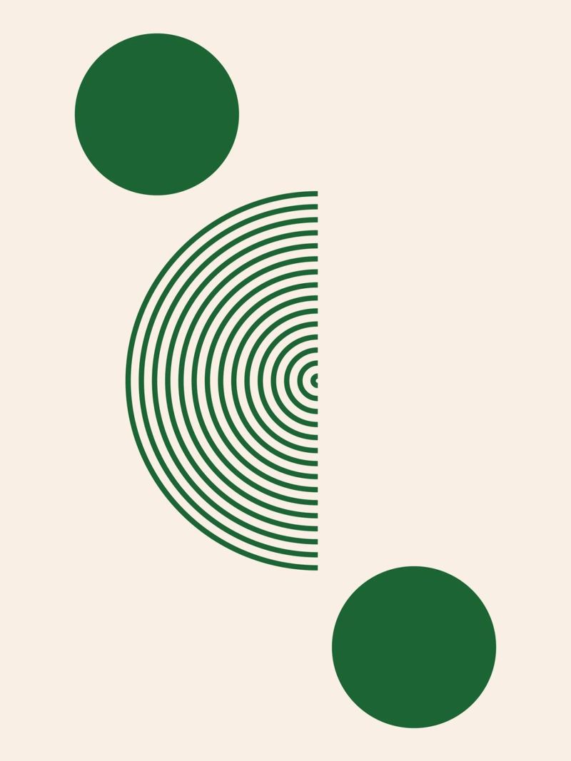 Minimalistische Geometrie – Grün-Weiß Design Poster von Whole©