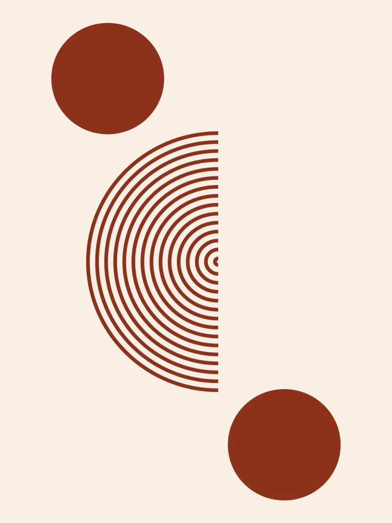 Geometric balance - rust red design canvas by Whole©