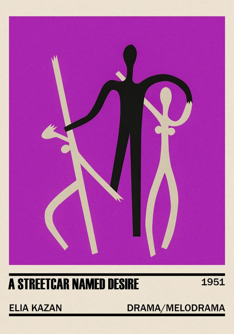 A Streetcar Named Desire poster con telaio in legno da TheArtstudio