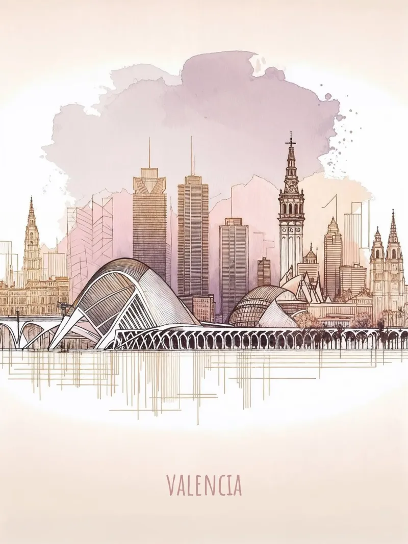 Valencia Ciudad hitos minimalistas modernos lámina retroiluminada de WijdevenDesign