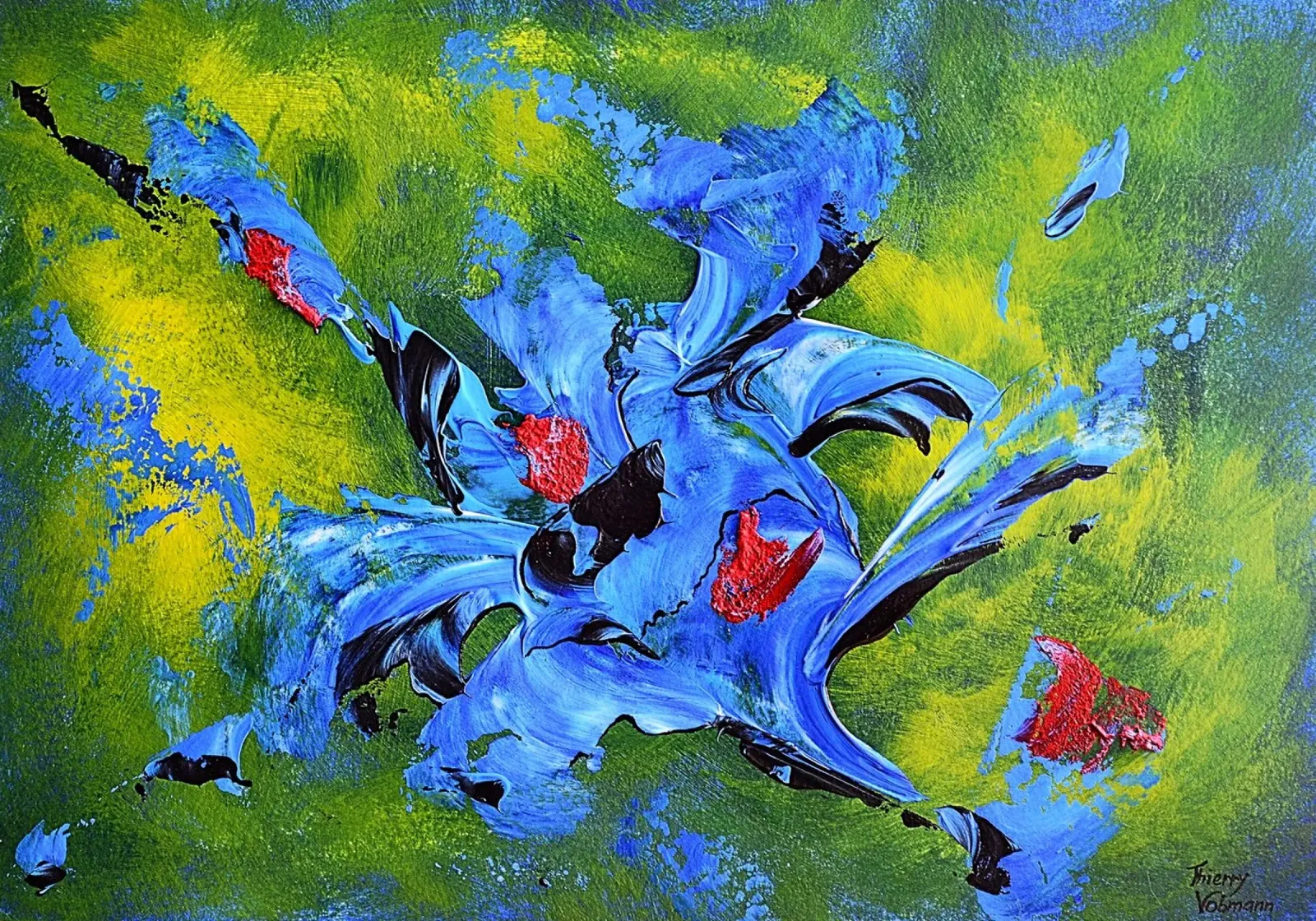 IDEAL GIFT 99 poster con telaio in alluminio da Thierry Vobmann Abstract painting