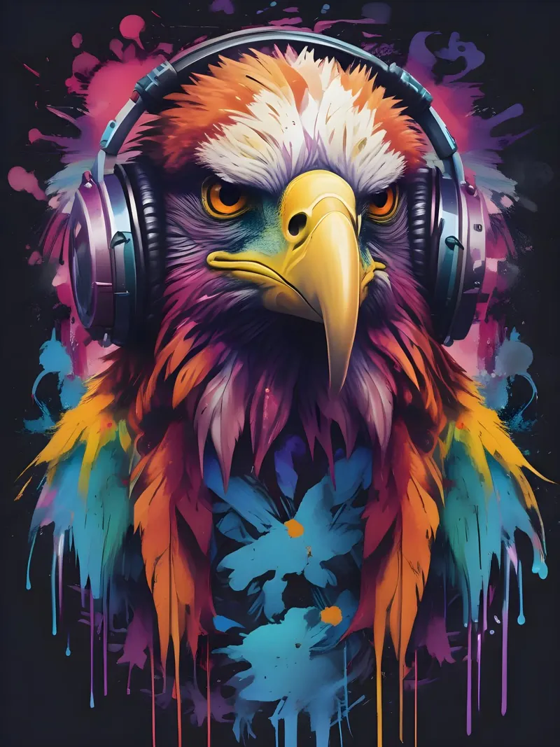 Aquila in cuffia poster con telaio in legno da MakArena