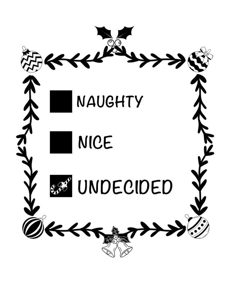 SANTA'S NAUGHTY OR NICE LIST canvas with Floater frame by ARTOMATIC