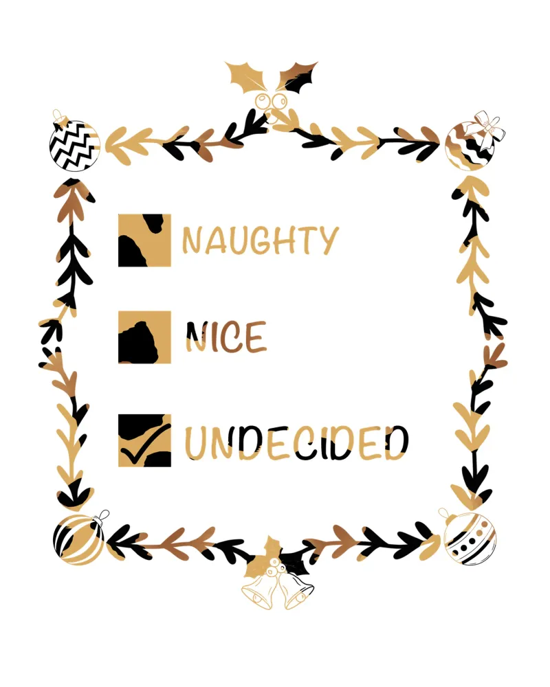 NAUGHTY OR NICE LIST canvas with Floater frame by ARTOMATIC
