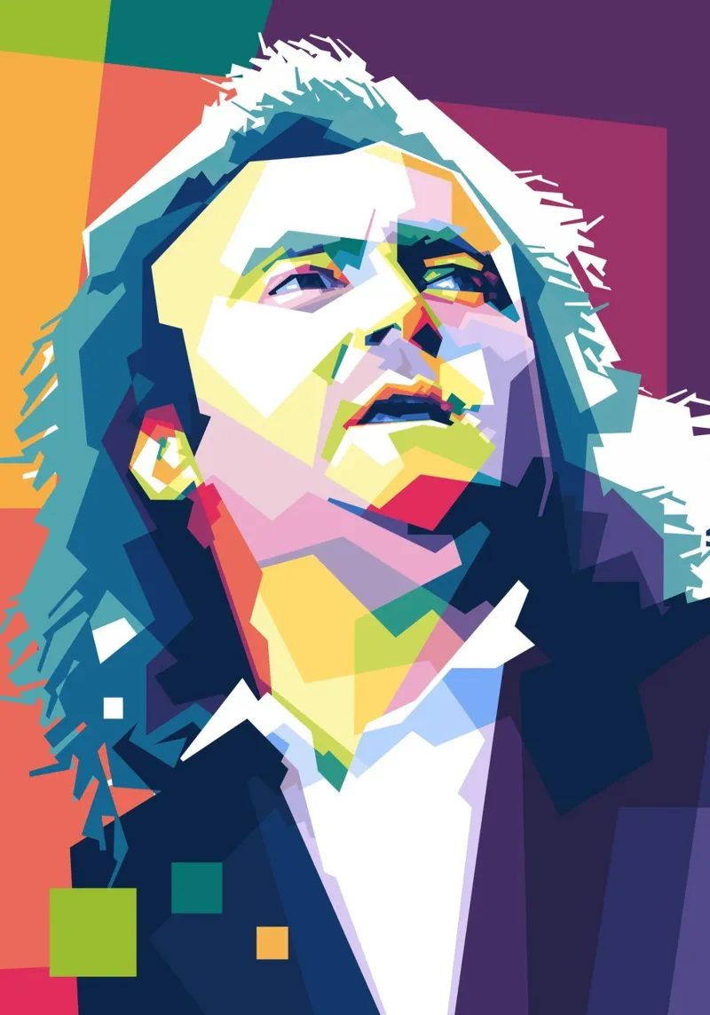Phil Collins WPAP pellicola backlit da Alkahfsmart