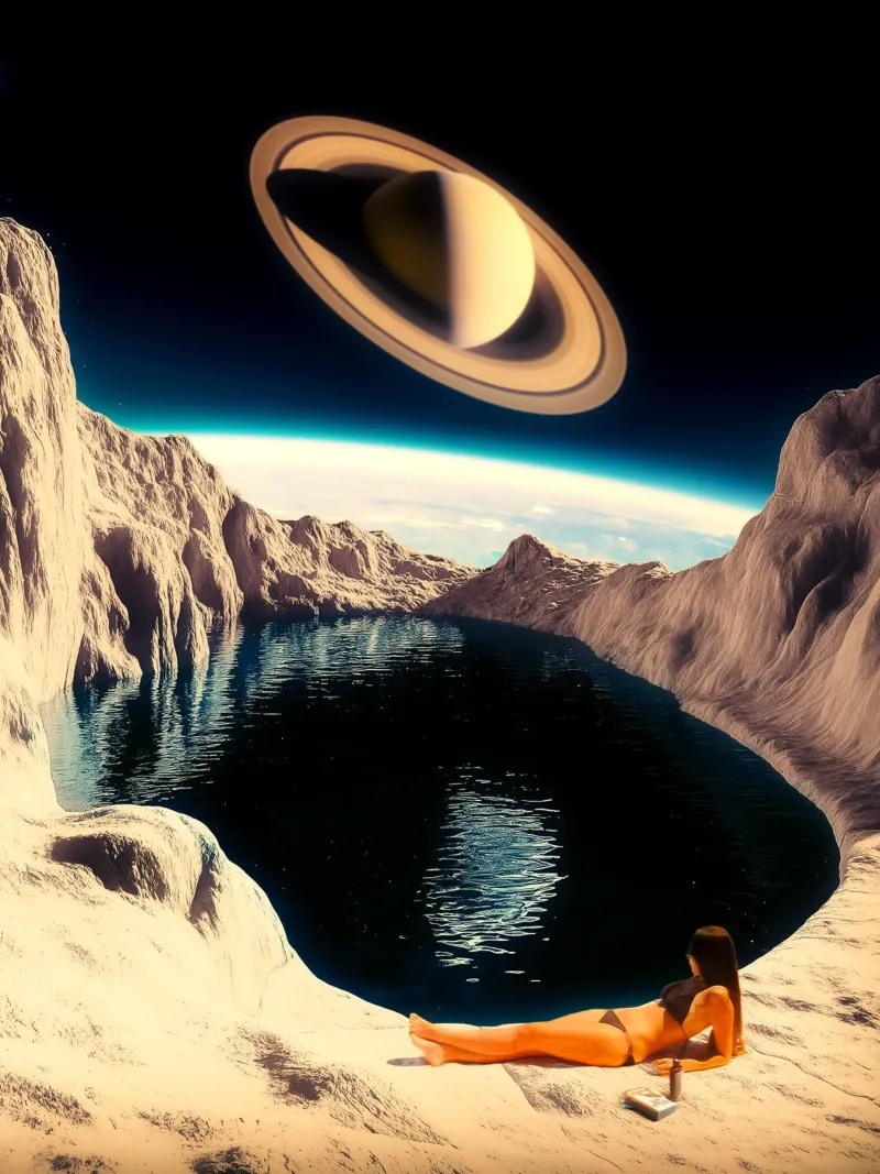 Piscina lunare poster con telaio in plastica da Taudalpoi