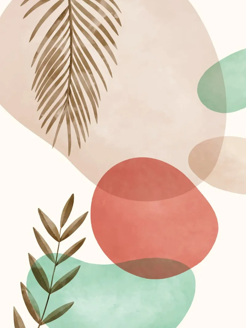 Boho Natuurlijk Abstract Modern Groen Beige Ontwerp hahnemühle van Whole©