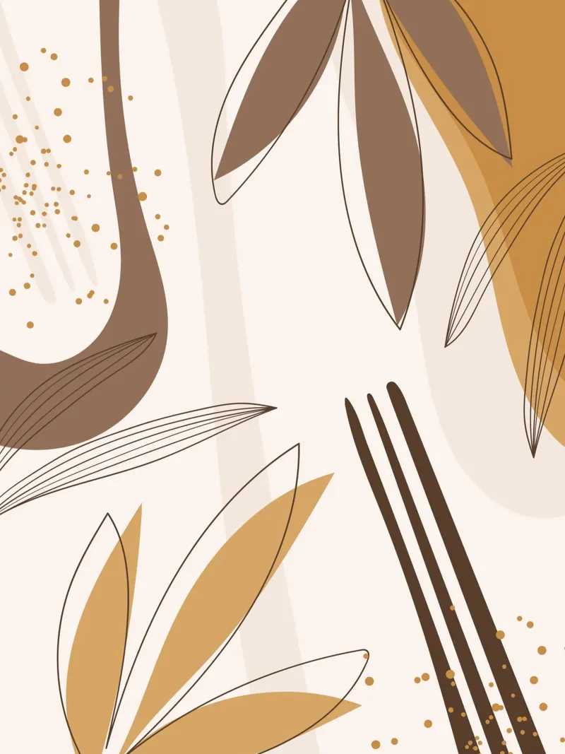 Boho Line Art Natura Beige Marrone pellicola backlit da Whole©