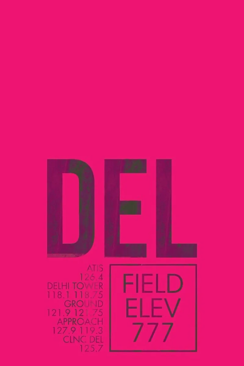 DEL Delhi poster met houten frame van 08left