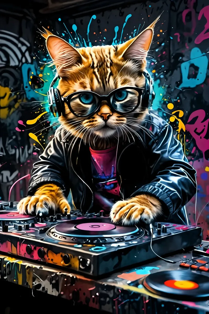 Katze dj Hahnemühle von MakArena