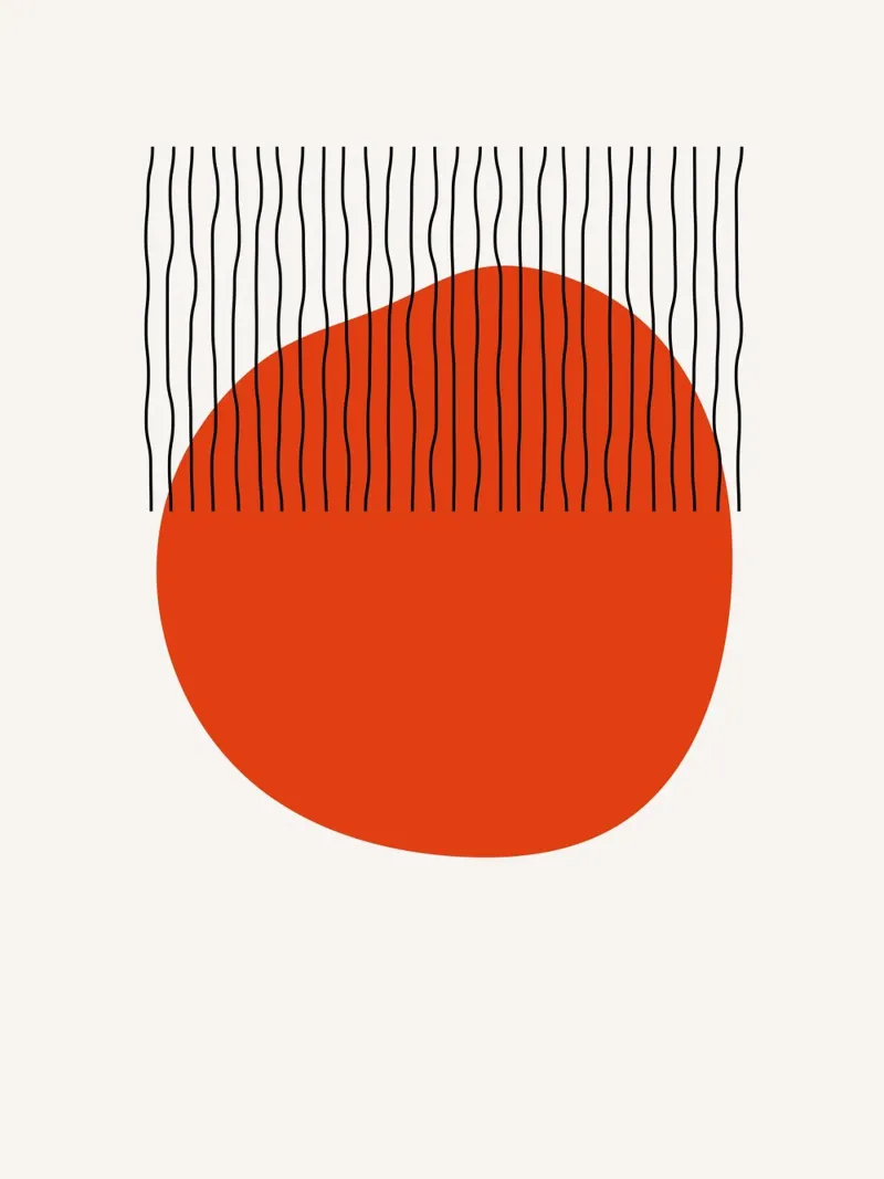 Arte moderna Boho Minimalista Rosso Nero plexiglass da Whole©