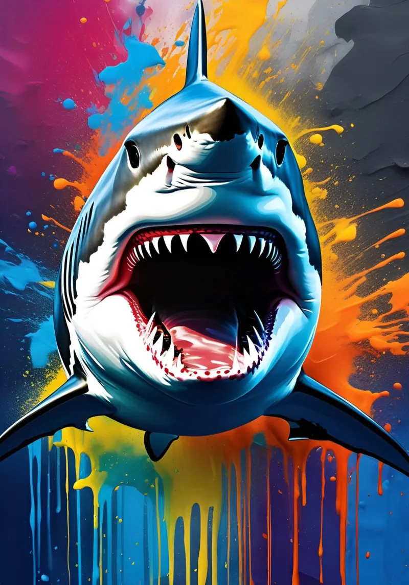 Shark graffiti art plexiglass da MakArena