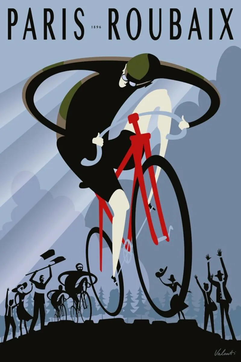Roubaix poster con telaio in legno da Michael Valenti
