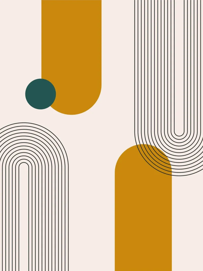 Abstraktes Boho-Linien Design Leinwand von Whole©