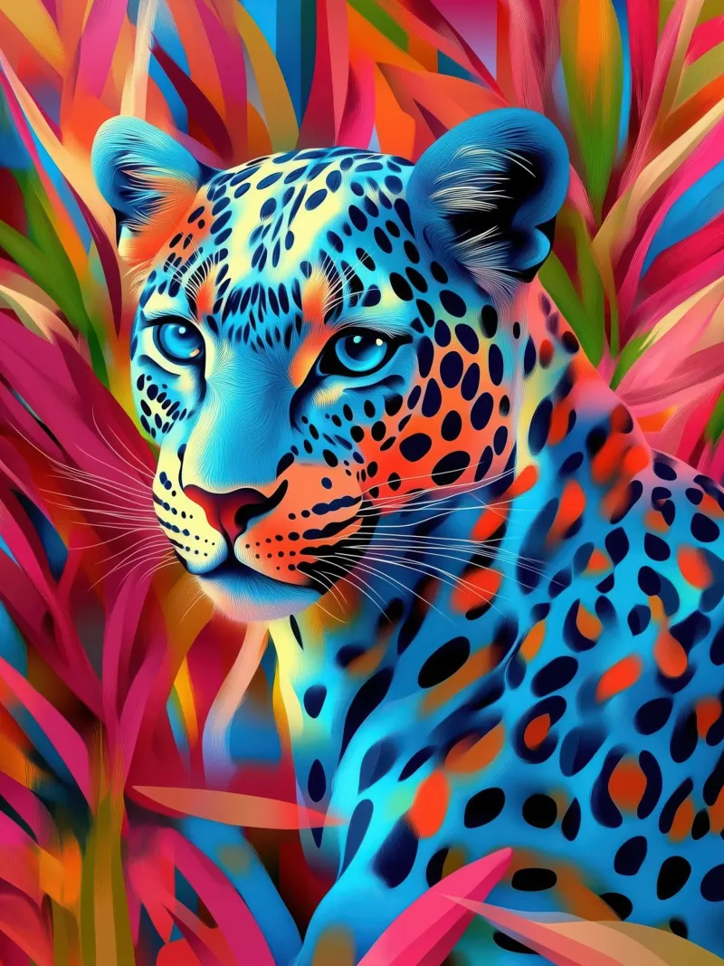 Psychedelischer Leopard Hahnemühle von Autofocus