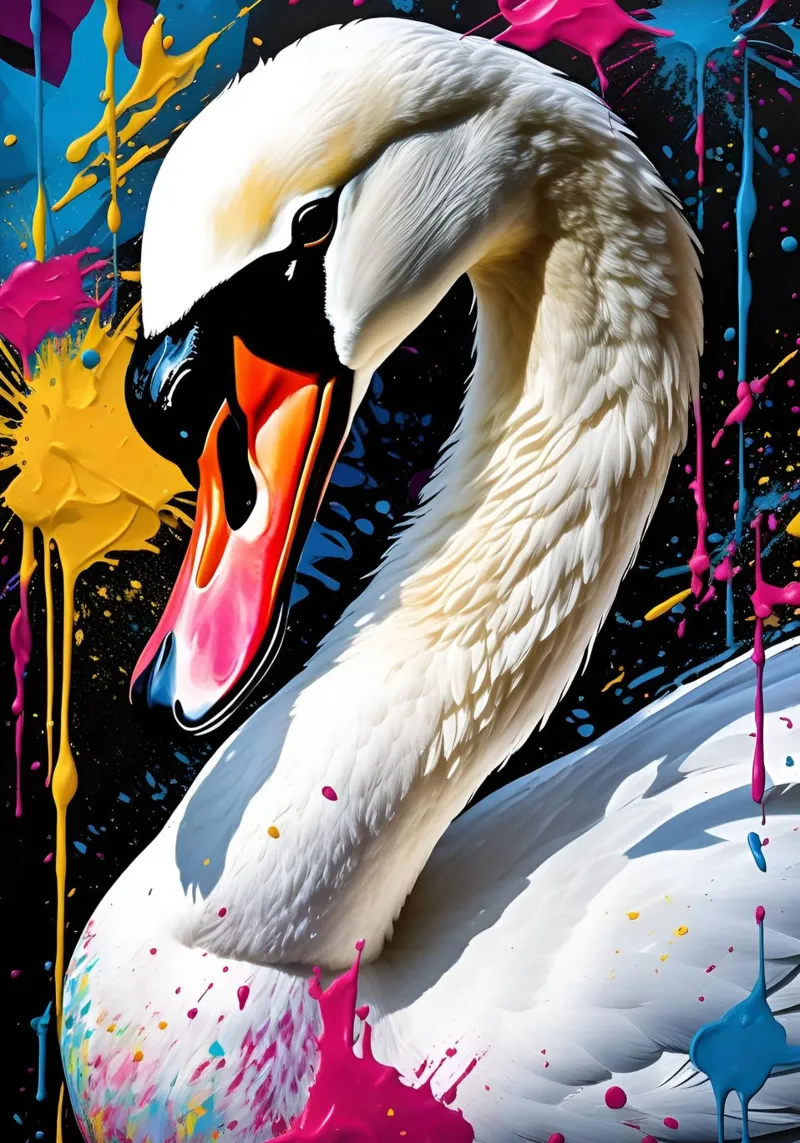Swan, graffiti pellicola backlit da MakArena
