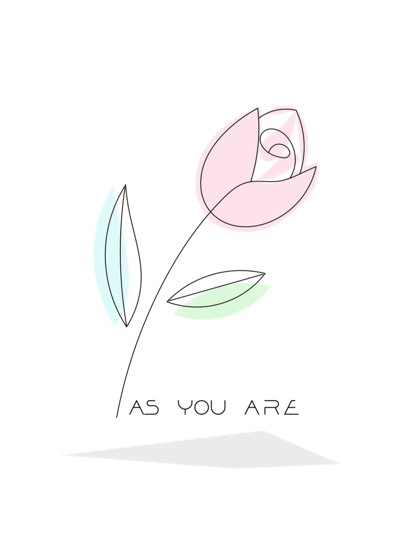 Tulip - as you are poster con telaio in alluminio da natural neutral