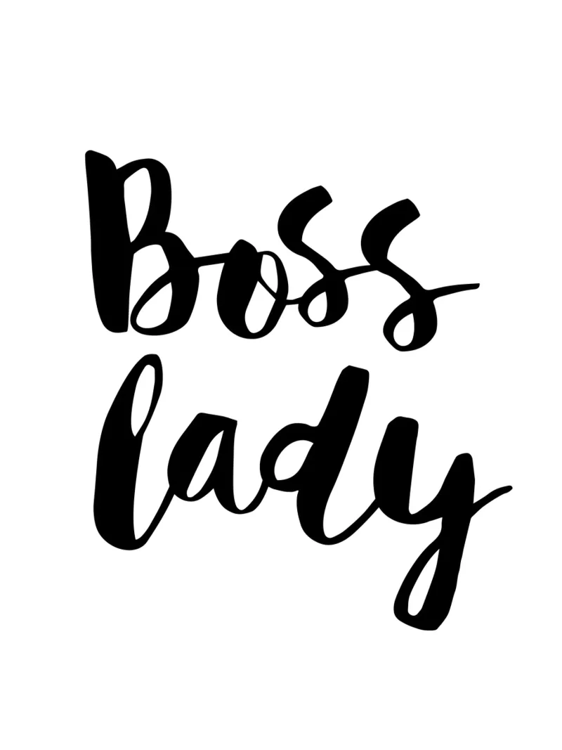Boss Lady Typografie Ontwerp in zwart en wit canvas met Baklijst van THE MOTIVATED TYPE