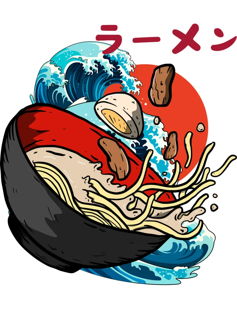 delizioso ramen poster con telaio in alluminio da yukihana