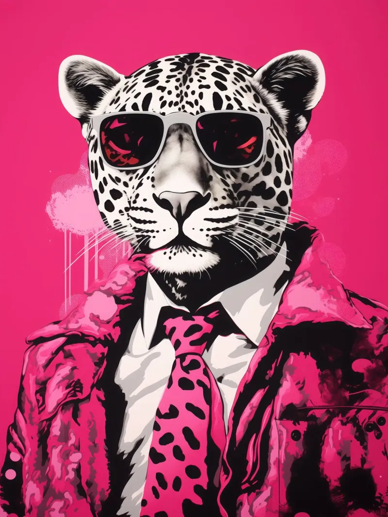 Jefe Pantera Rosa con gafas de sol | Pop Art metacrilato de Autofocus