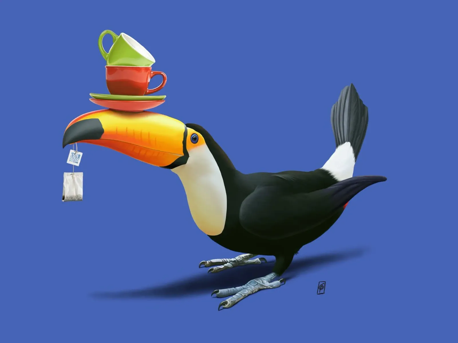 Tea for Tou (Colour) pellicola backlit da Rob Art | Illustration