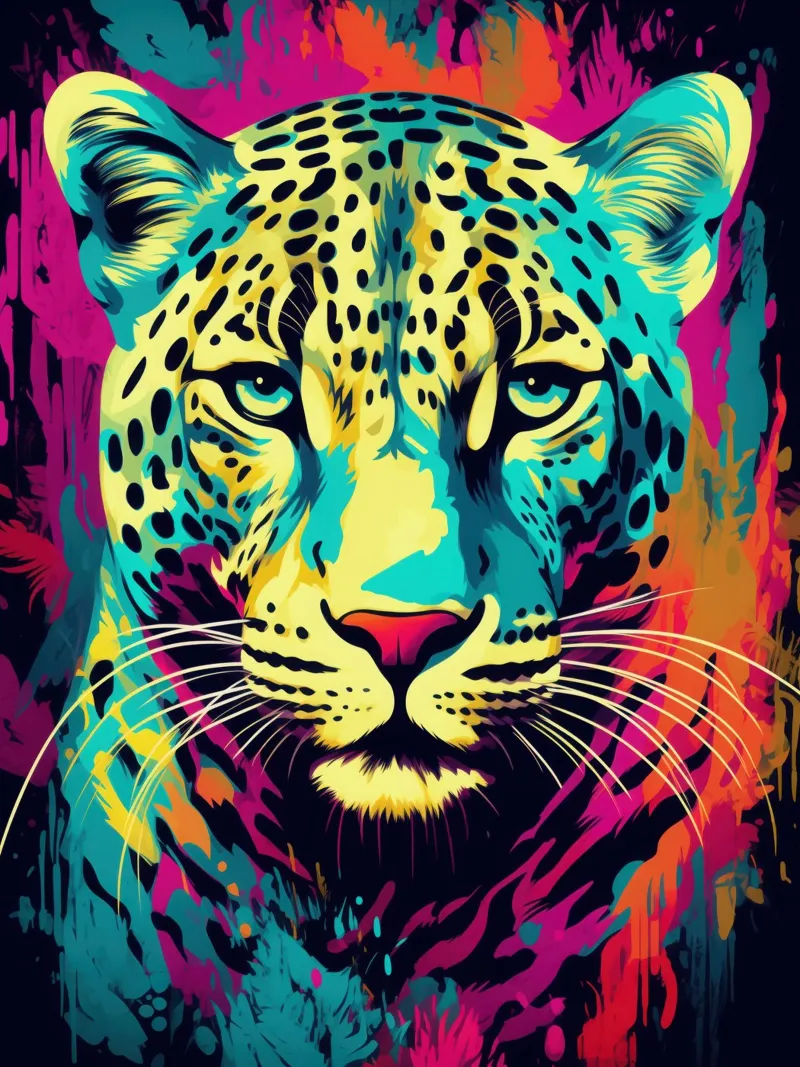Leopardo colorato | Pop Art pellicola backlit da Autofocus