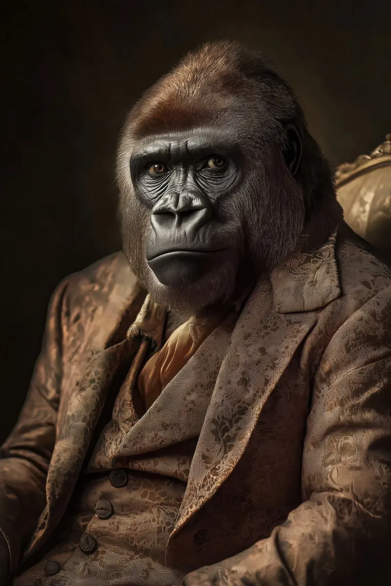 Gorilla in abbigliamento carta hahnemühle da Imagine