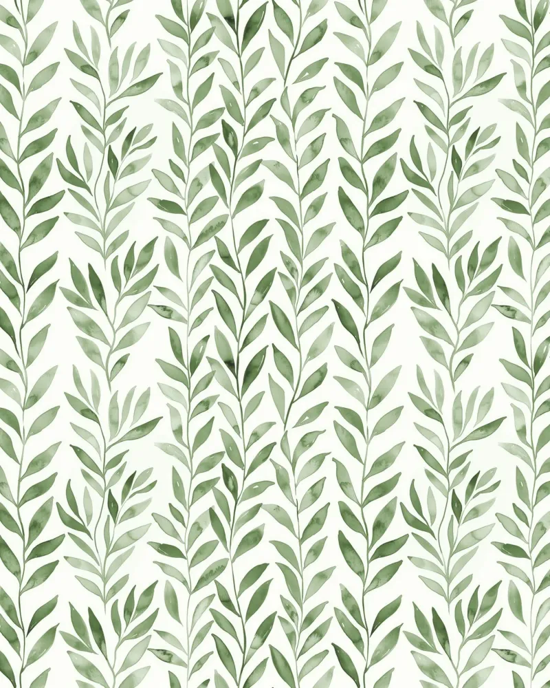 Pastel Green Greenery Boho Leaf Plants Botany Nature Motifs alu-dibond by Gentle Echoes Art