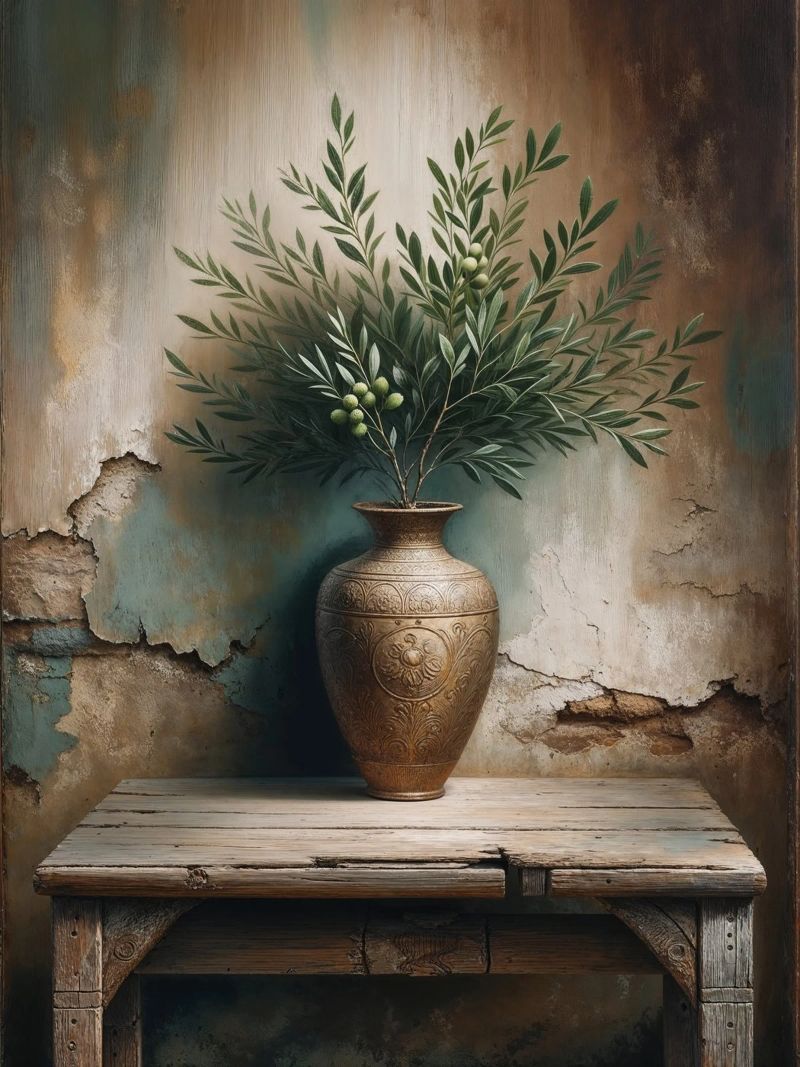 Ramo d'ulivo in vaso poster da VintageBotanics