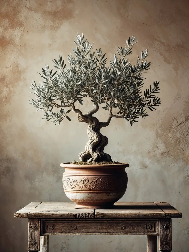 Olivenzweig im Topf Hahnemühle von VintageBotanics