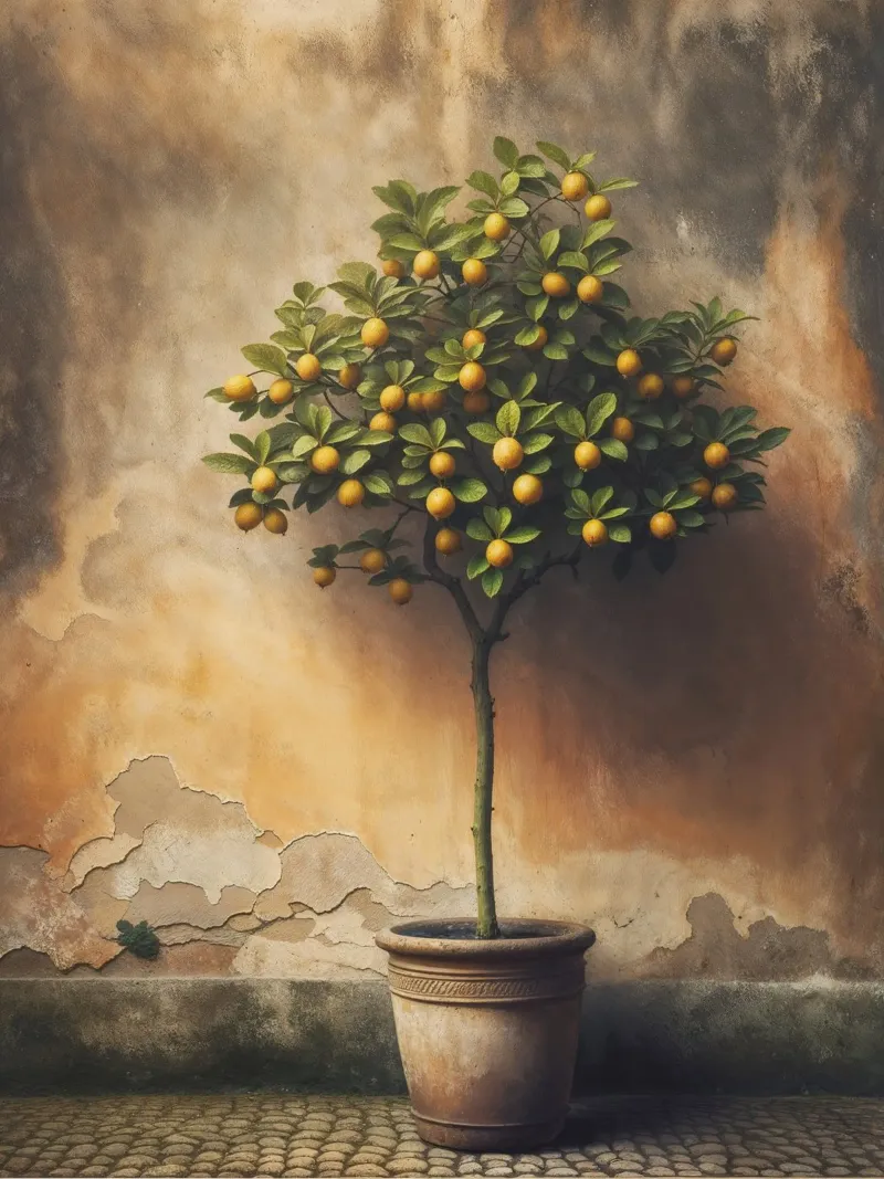 Weinlese-Zitronenbaum Hahnemühle von VintageBotanics