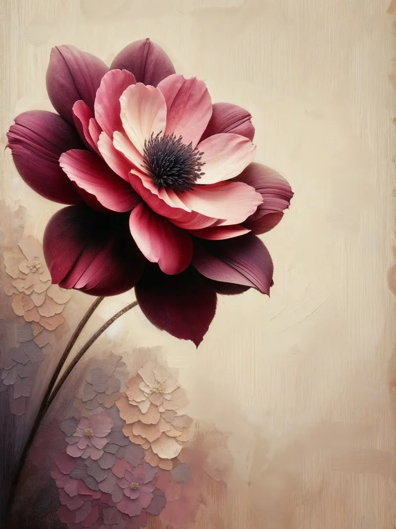 Fiore vintage rosa polvere poster da VintageBotanics