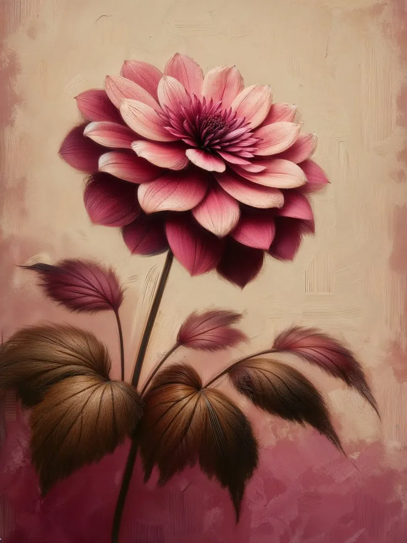 Fiore di dalia rosa polveroso d'epoca poster da VintageBotanics