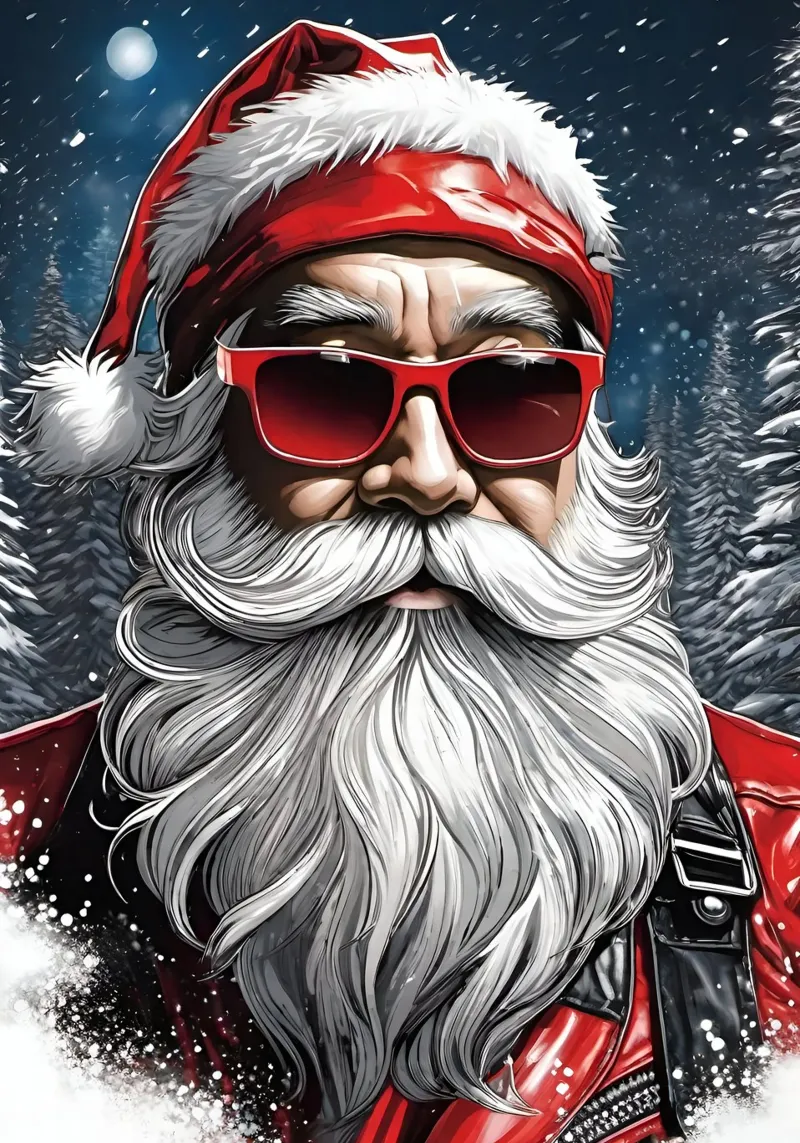 Weihnachtsmann mit Brille Alu-Dibond von Holidays