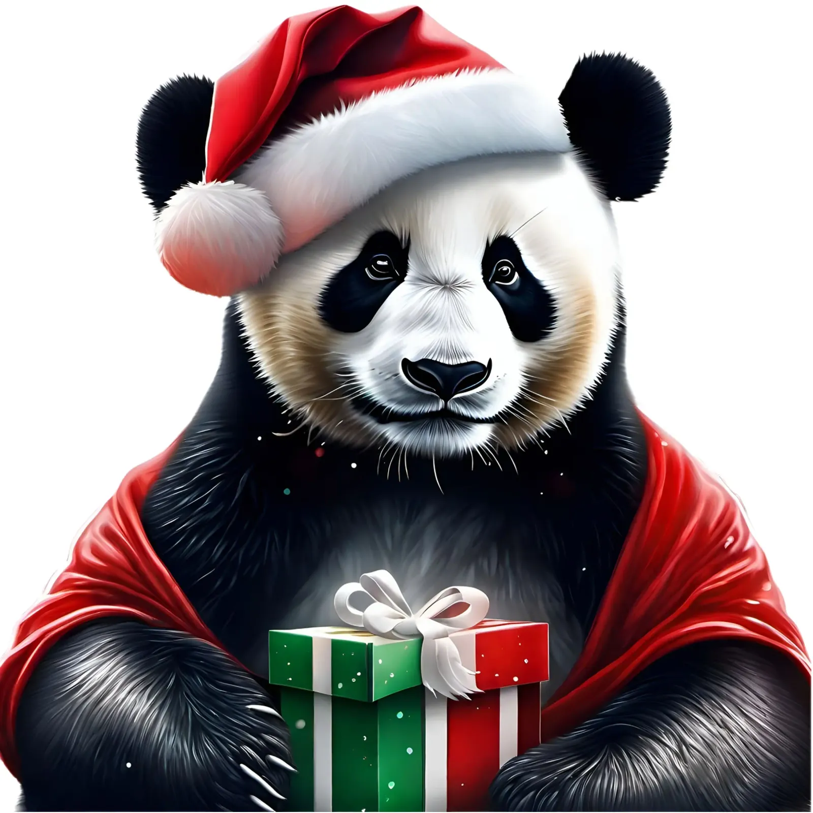 Panda in a Santa hat pellicola backlit da Holidays