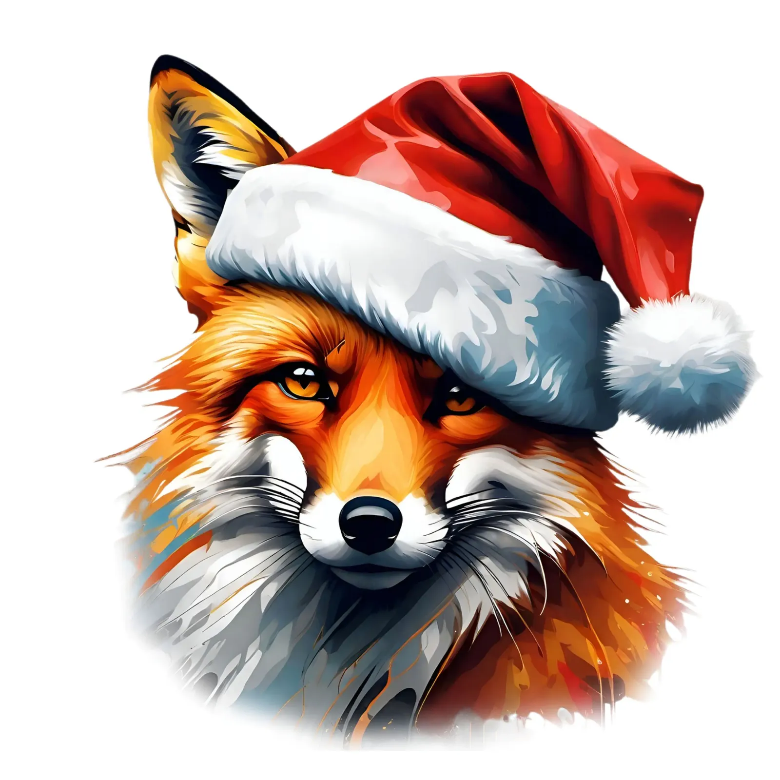 Volpe con cappello da Babbo Natale plexiglass da Holidays