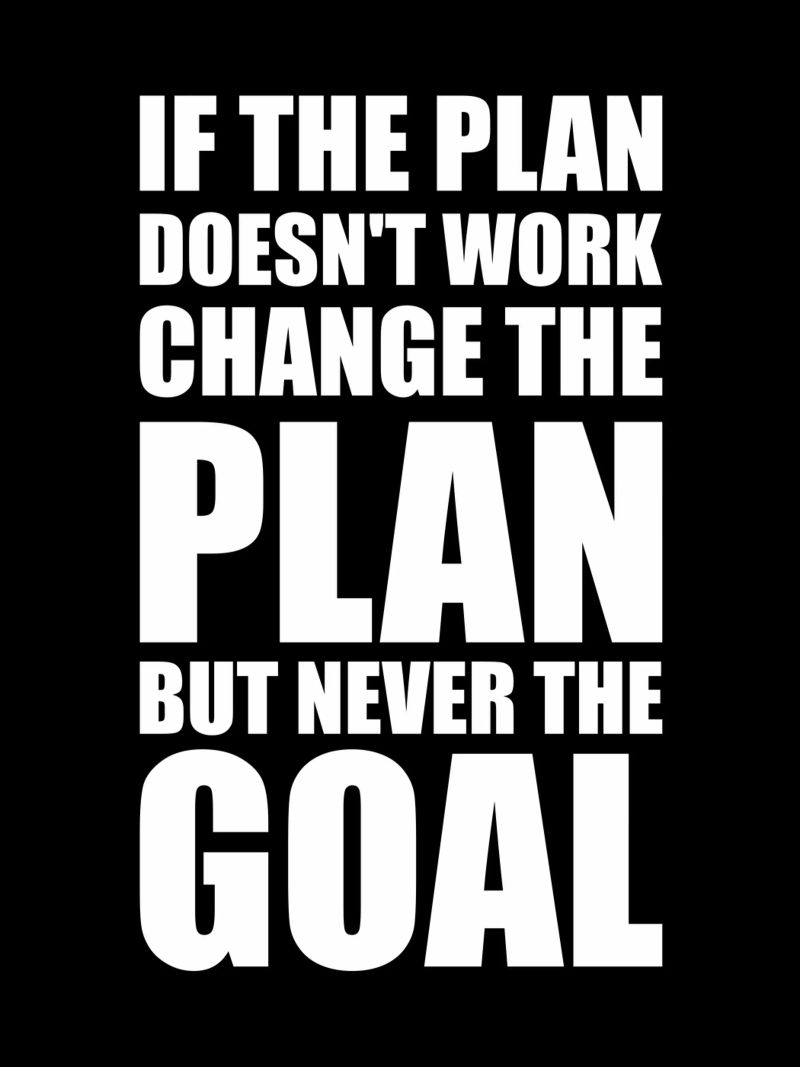 If The Plan Doesn't Work Change The Plan But Never The Goal poster by Inspirify