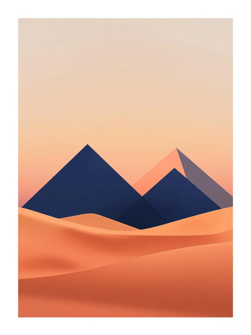 Dunes and pyramids canvas with Floater frame by DWA