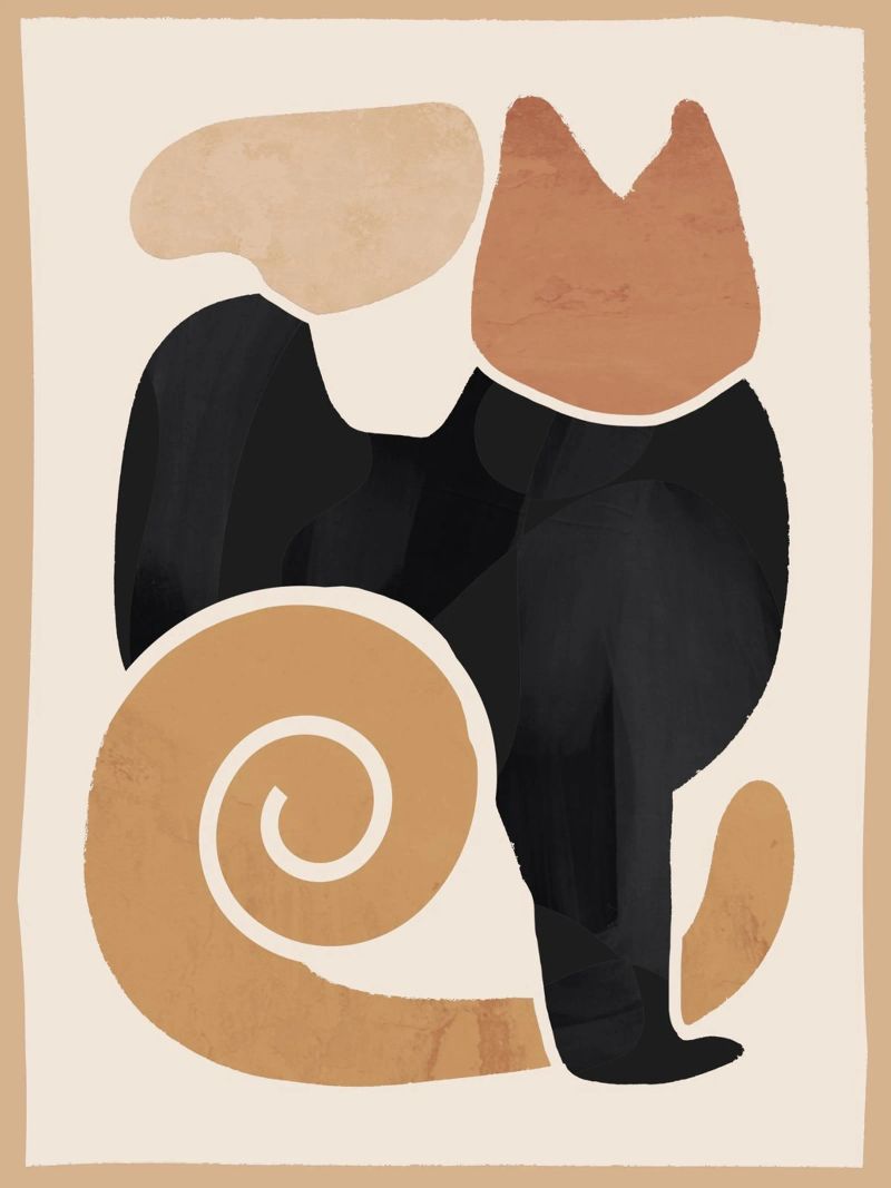 Modern Abstract Art Cat 2 poster by ThingDesign