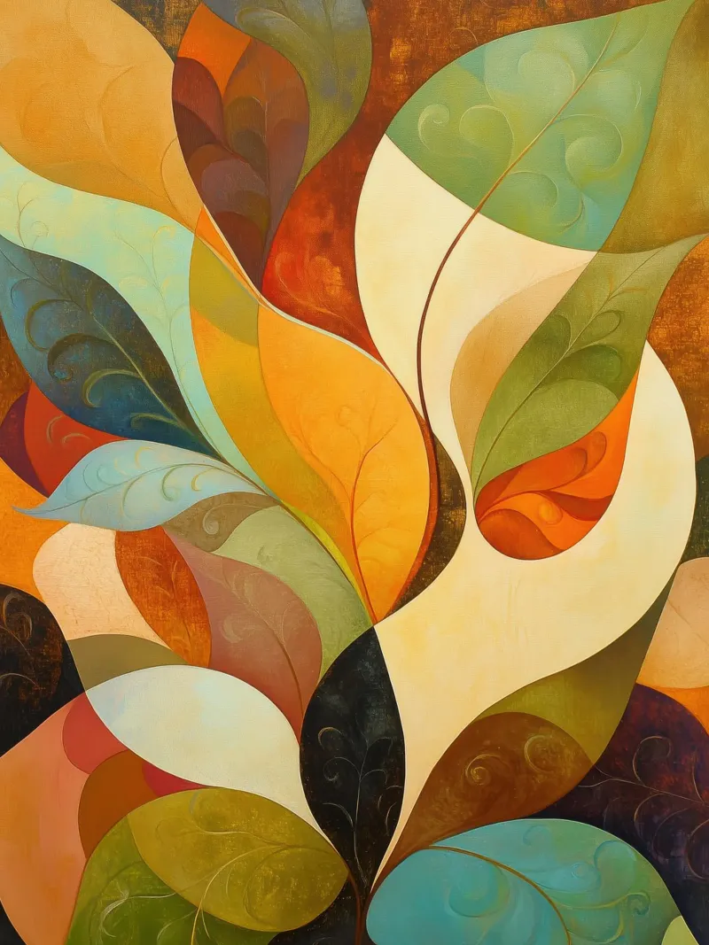 Abstract botanisch canvas van Imagine