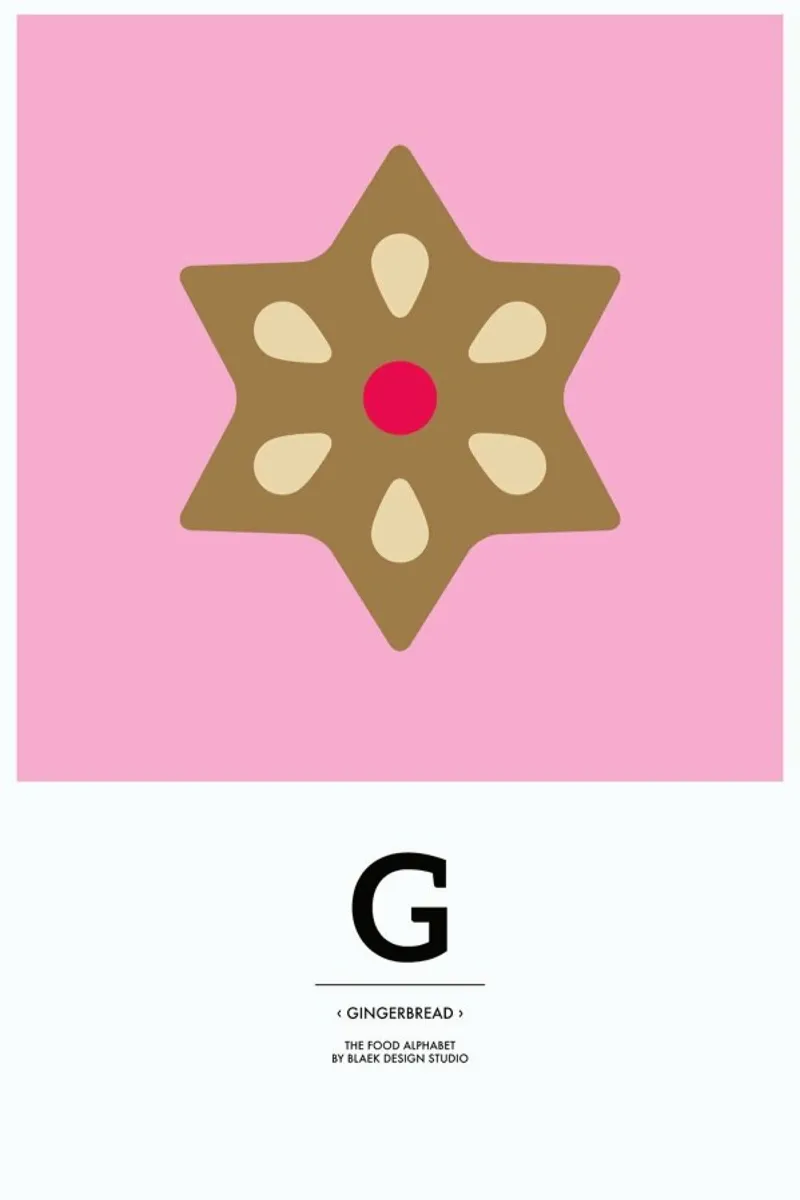 Food Alphabet Xmas Edition G pellicola backlit da BLAEK Design Studio