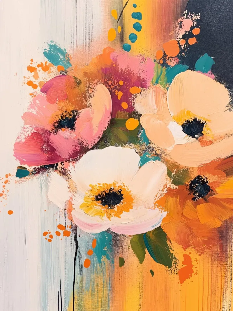 Flores abstractas metacrilato de Imagine